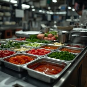 kitchen stress during peak hours professional restaurant team